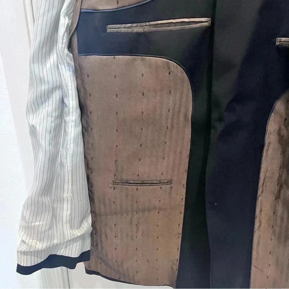 Joseph & Feiss Gold 48L Navy Blue Blazer 100% wool multiple pockets - Picture 3 of 11